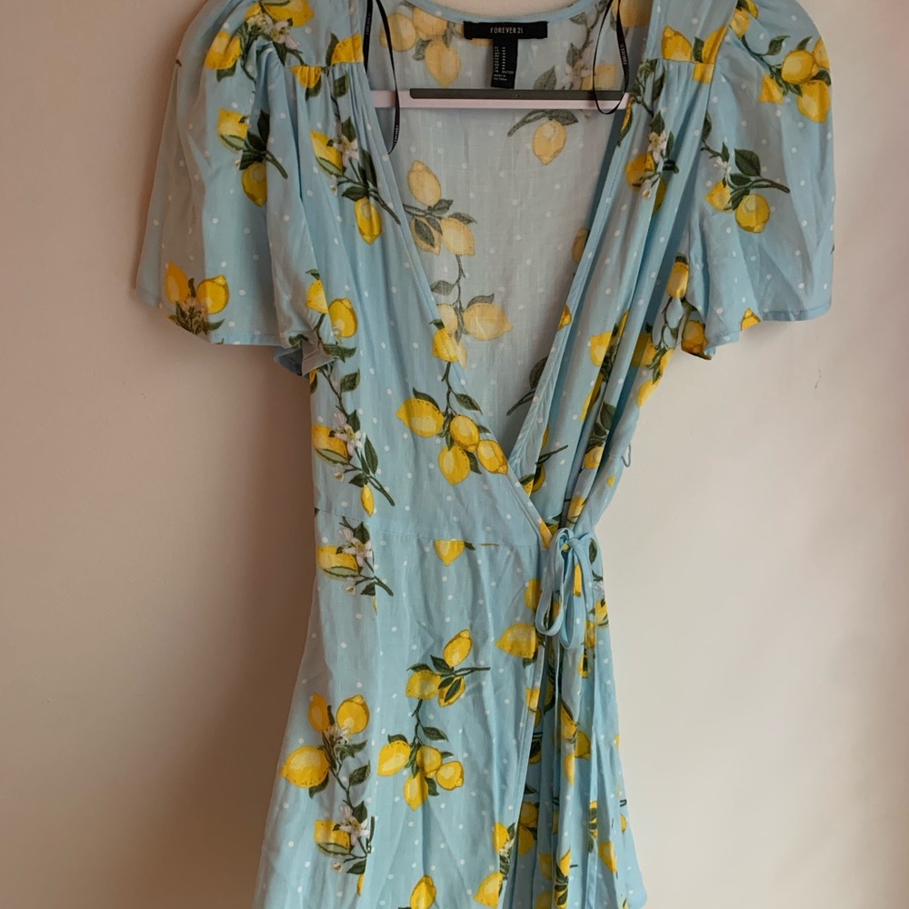 Forever 21 lemon wrap dress